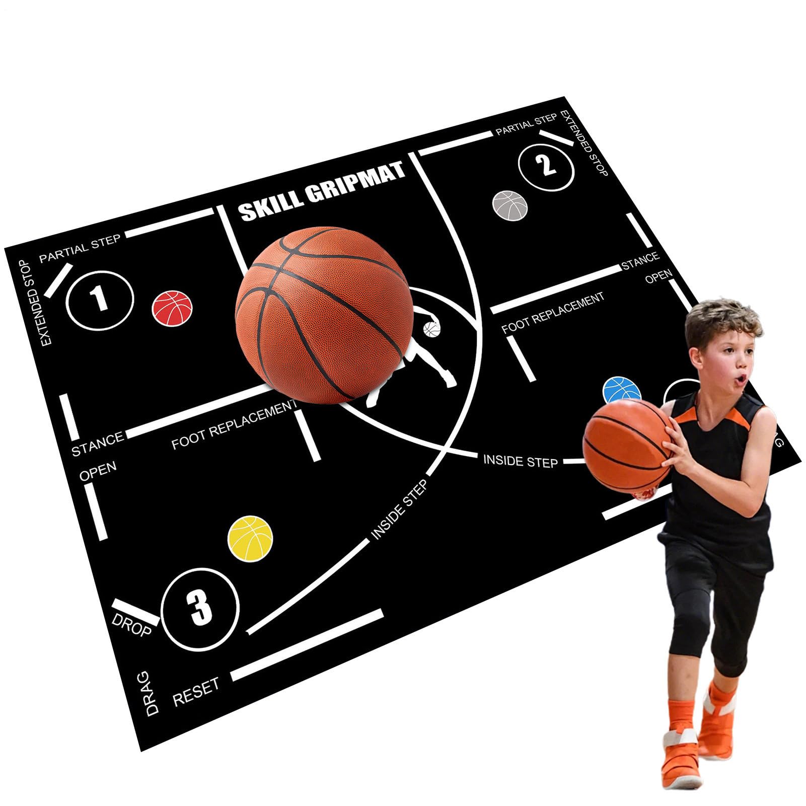 Estera De Pasos De Baloncesto, De Entrenamiento Regular Entrenador De Baloncesto | Ayuda De Entrenamiento Equipo Silencioso Para Niños Y Adultos, Mejorar La Velocidad