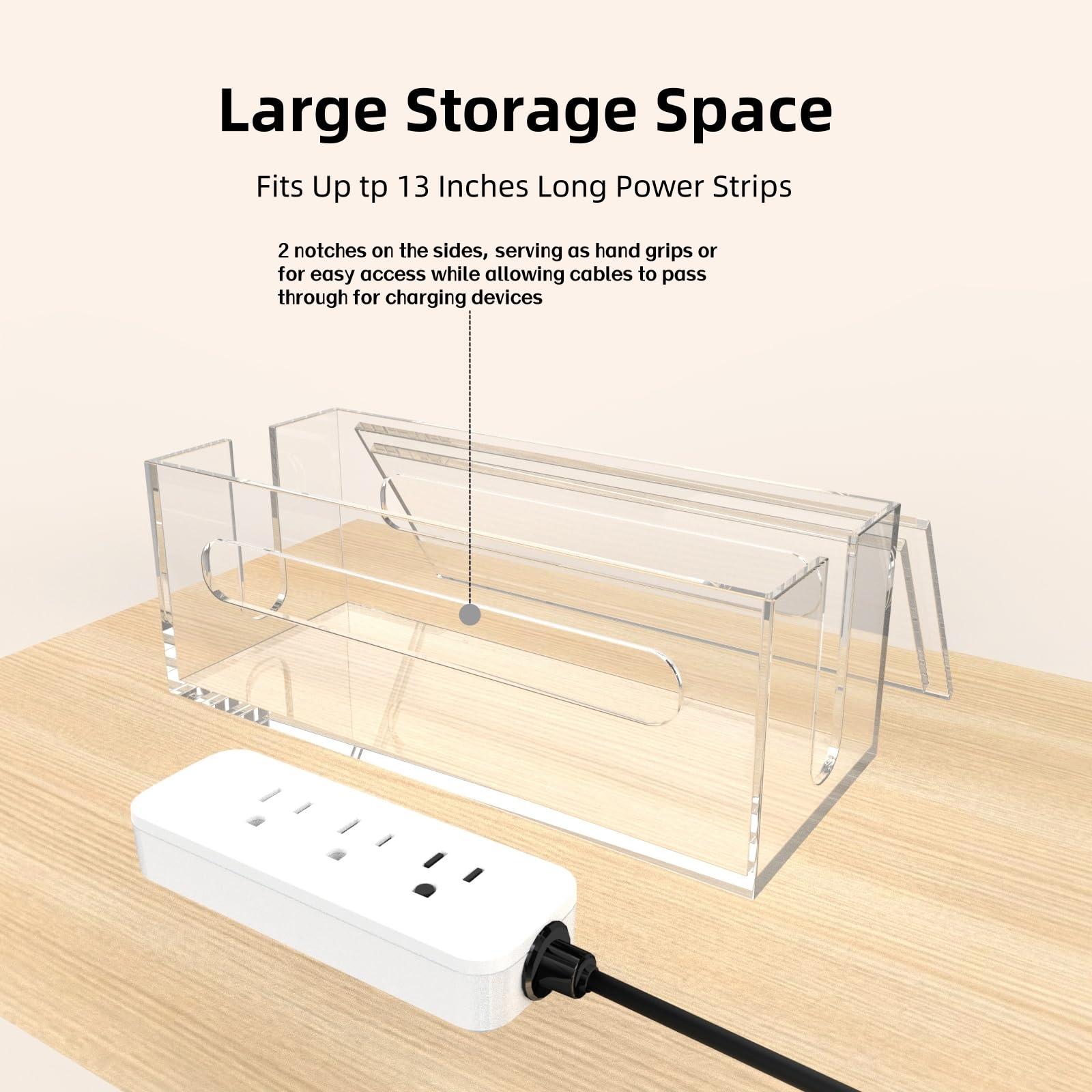 2PC Cable Management Box With Lock,Acrylic,Cable - View #6