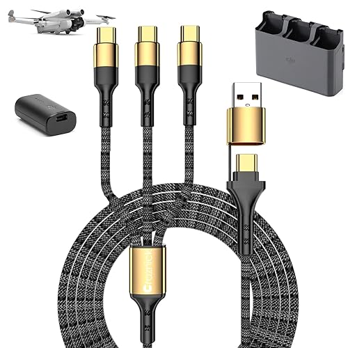 Cargador para DJI Mini 4 Pro - Avata 2Mini 3 ProMini 2 SEAir 2SMavic 3 ProAir 3 Mini Air Avata Mavic Drones Cable de carga rápida de 5 pies 3 en 1