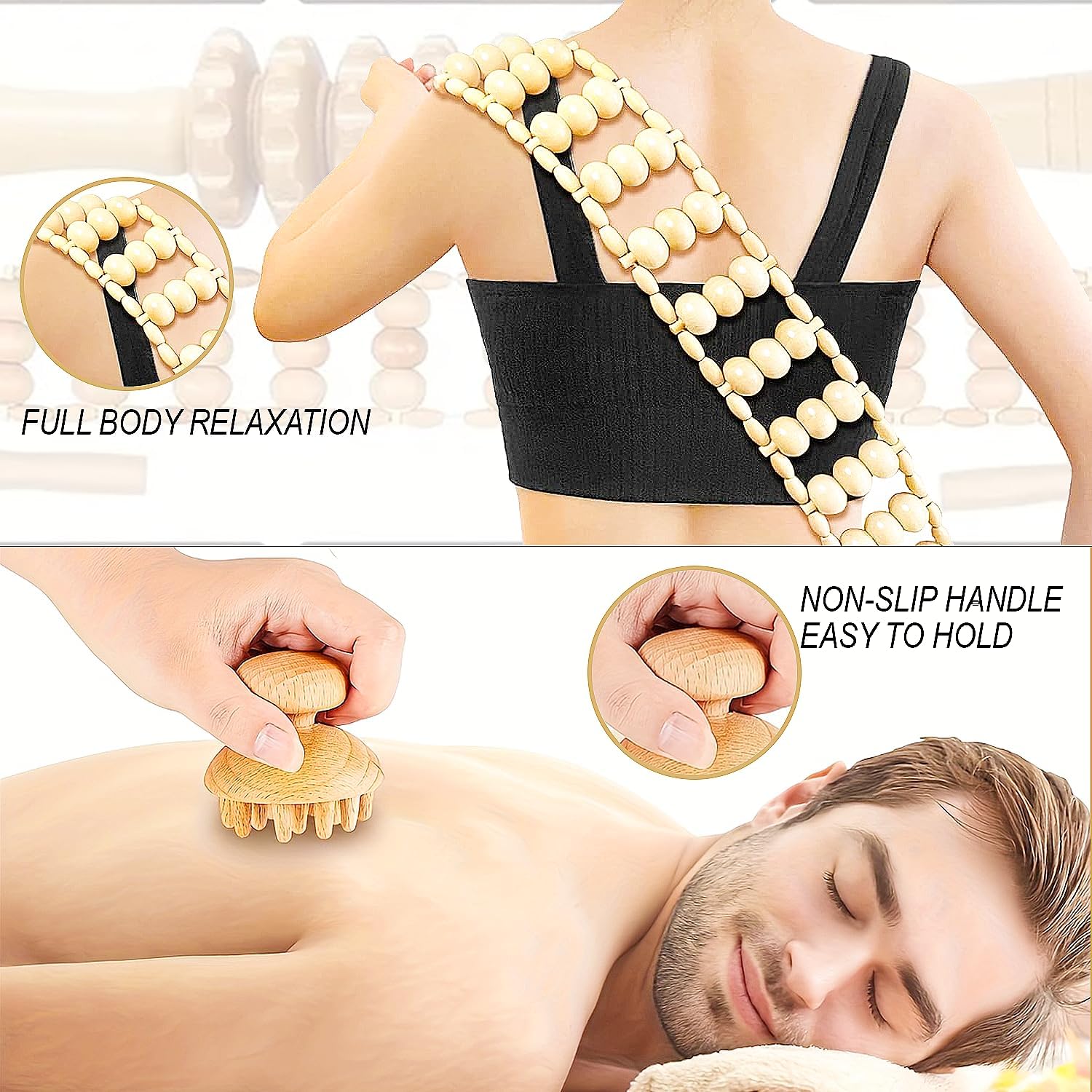 6-in-1 Wood Therapy Massage Tools with a Poly Bag – Lymphatic Drainage Massage Tools for Body Sculpting, Anti-Cellulite & Muscle Relaxation – Wooden Maderoterapia Kit for Face & Body Care - Image 6