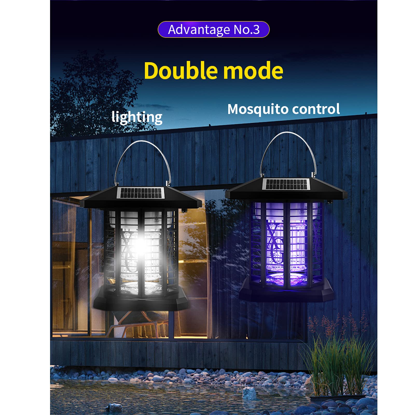 Lámpara Eléctrica UV Repelente de Mosquitos, Lámpara Asesina de Mosquitos, Insectos Voladores al Aire Libre, Trampa de Insectos, Lámpara Repelente de Mosquitos
