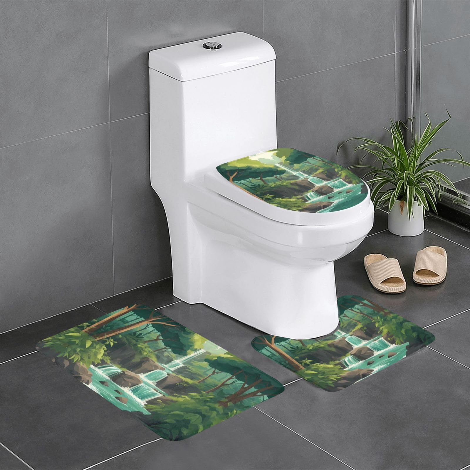 Tapis de salle de bain antidérapants lot de 3 pour une douceur quotidienne