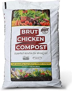 Brut Organic Chicken Compost - 1 Cubic ft - Nutrient-Rich Fertilizer for Thriving Gardens - Safe, Pure, and Effective