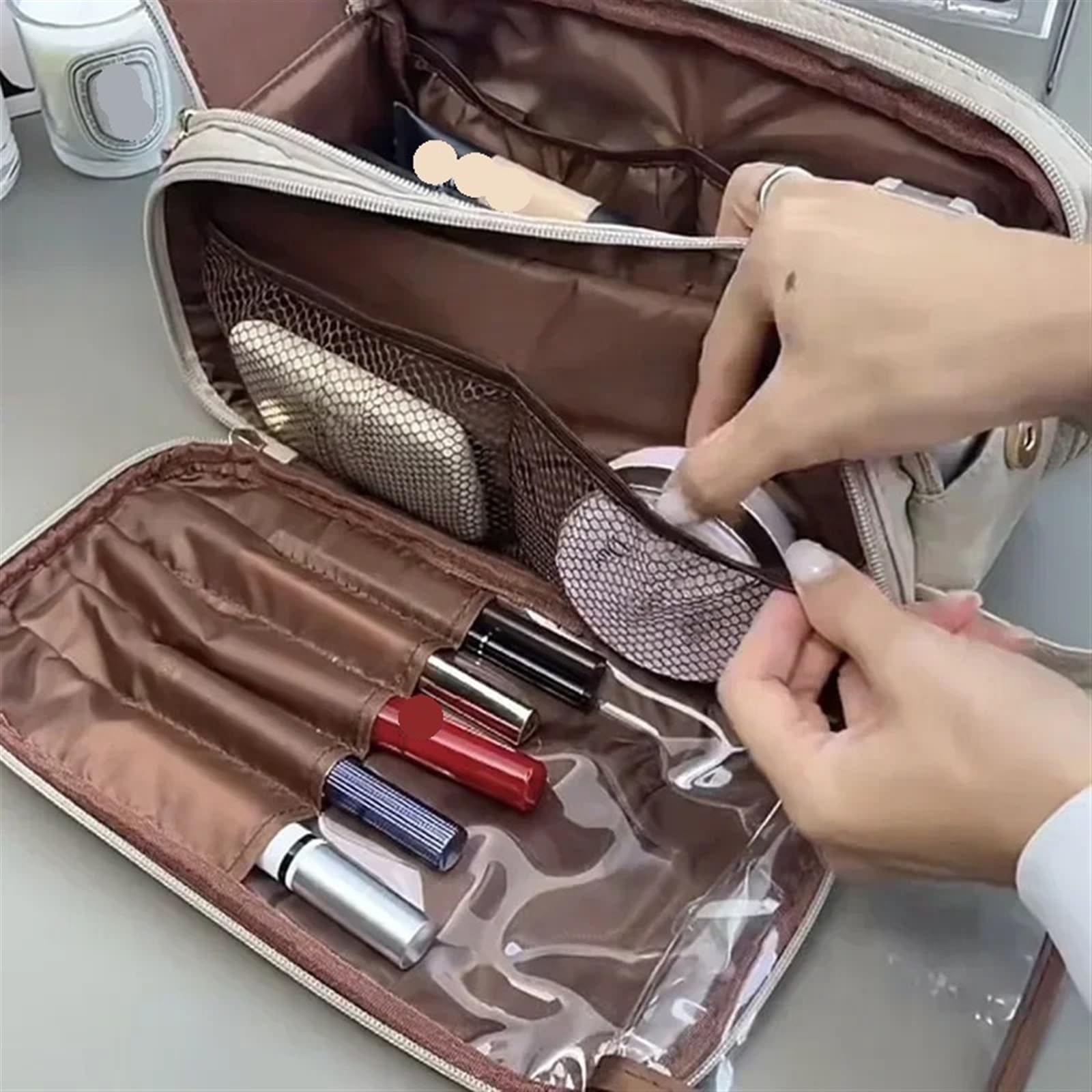 Borsa da Toilette Impermeabile Borse da viaggio Organizer for trucchi grande