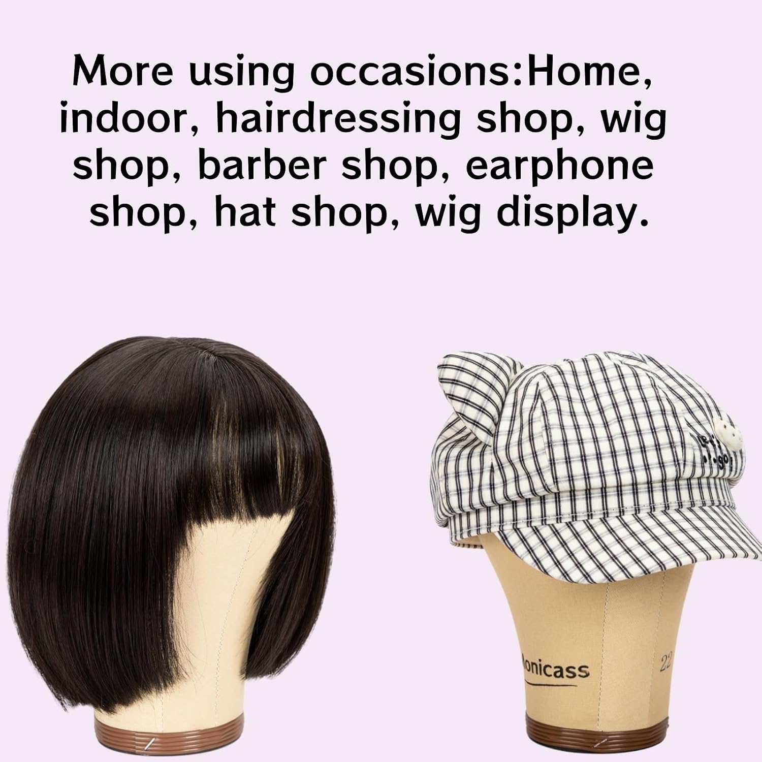 23inch Cork Canvas Block Head Mannequin Head Wig Display Styling Head