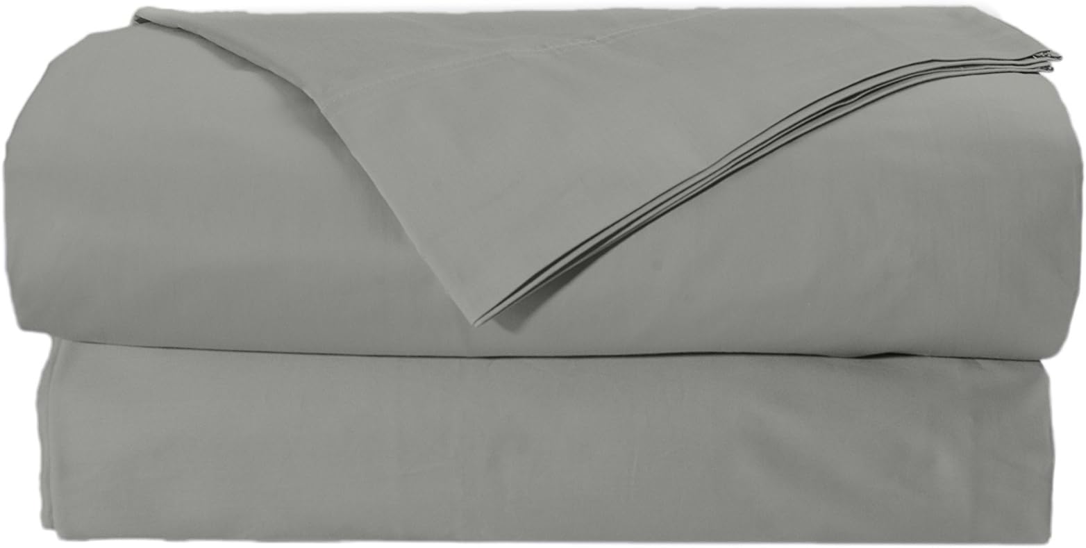EL&ES Bedding Collections Bedsheets 600 Thread Count, 100% Cotton Queen Sheets Set, Ladder Hem Stitch, 4-Piece Bedding Set, 15-inch Elastic Deep Pocket Fitted Sheet, Grey