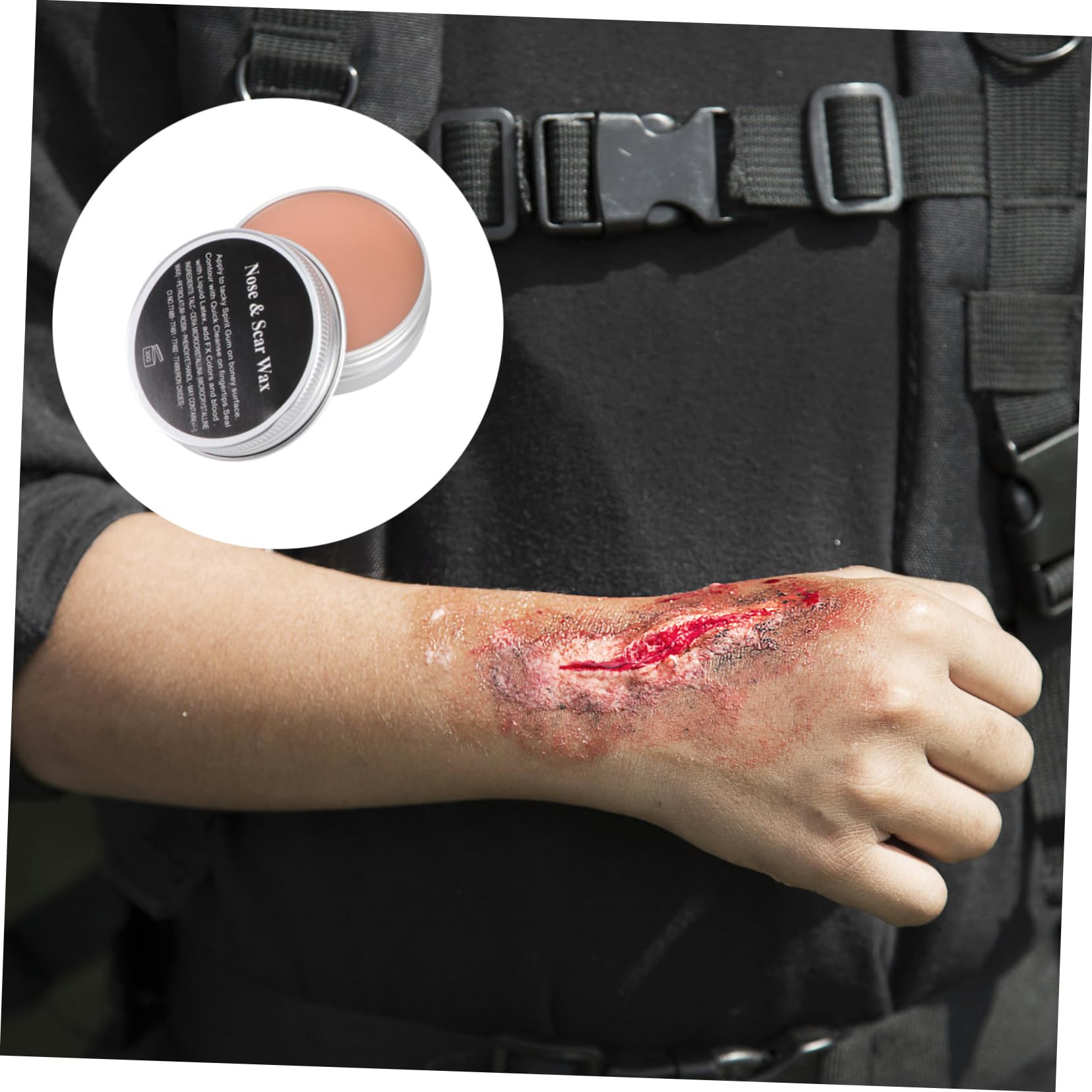 Beavorty Carne Artificial 4 Piezas Maquillaje De Sangre Halloween Hallowen Trajes De Cosplay Maquillaje De Cera Para Cicatrices Makeup Bolso De Cosméticos Cera Para La Piel De La Cera De Maquillaje