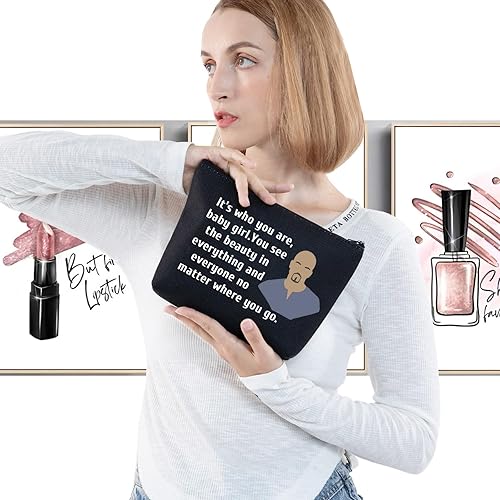 Miniatura 3 de G2TUP Bolsa de aseo para fanáticos de Morgan inspirada en el criminal, mercancía criminal It's Who You Are Travel Makeup Bag, Es quien eres negro,