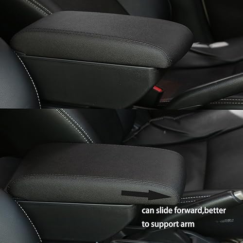 Miniatura 5 de Reposabrazos de repuesto para Nissan March Micra Reposabrazos March K13 Sunny Center Consolas Reposabrazos Giratorio Almacenamiento Interior Doble