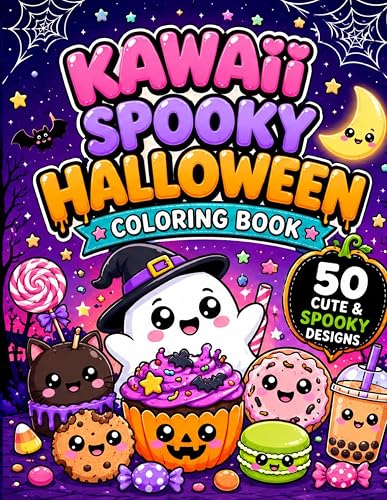 Kawaii Halloween Sweet Treats Coloring Book