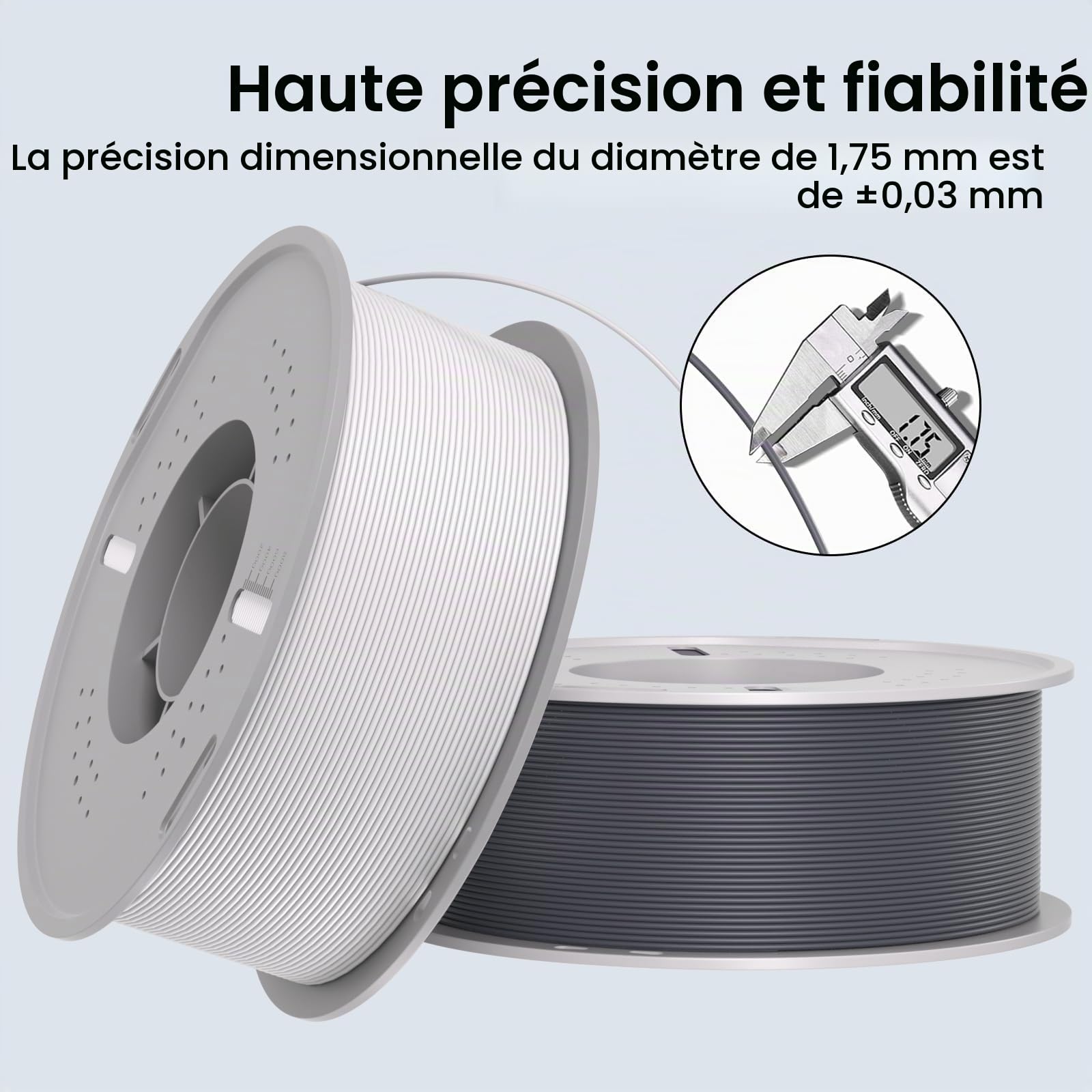 PLA Filament 1.75mm pour Imprimante 3D,Précision Dimension+/-0.03mm