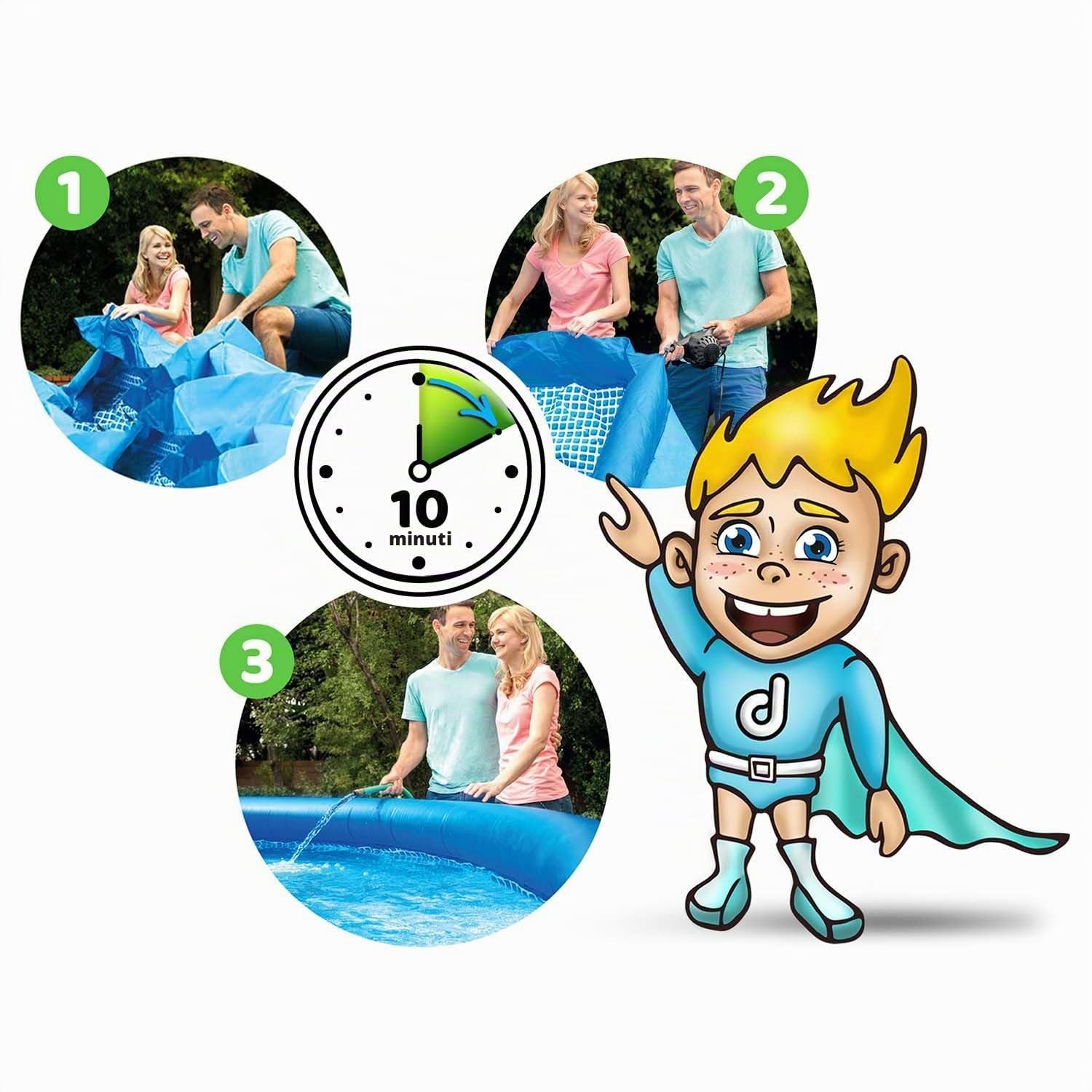 Intex 28132NP Piscina Easy Cm 366X76, Pompa Fil.I.1, 5621 Litri, Blu