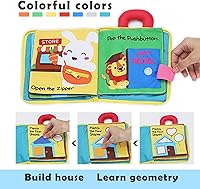 Vista 2 de beiens My Quiet Books - Soft Activity Books for Babies, Toddler Learning Sensory Story Book, Life Skill Education & Identify 3D Cloth Books for
