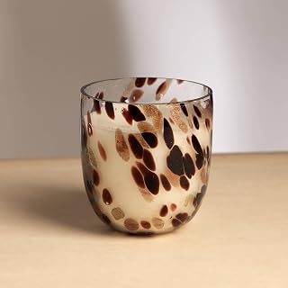 CHARMMA Ethereal Splutter Glass Scented Candle, Handmade Mouth-Blown Vessel & One-of-a-Kind Artistic Home Decor, Soy Wax Blend in Soft Pastel Colors, Idea for Living Room, Bedroom