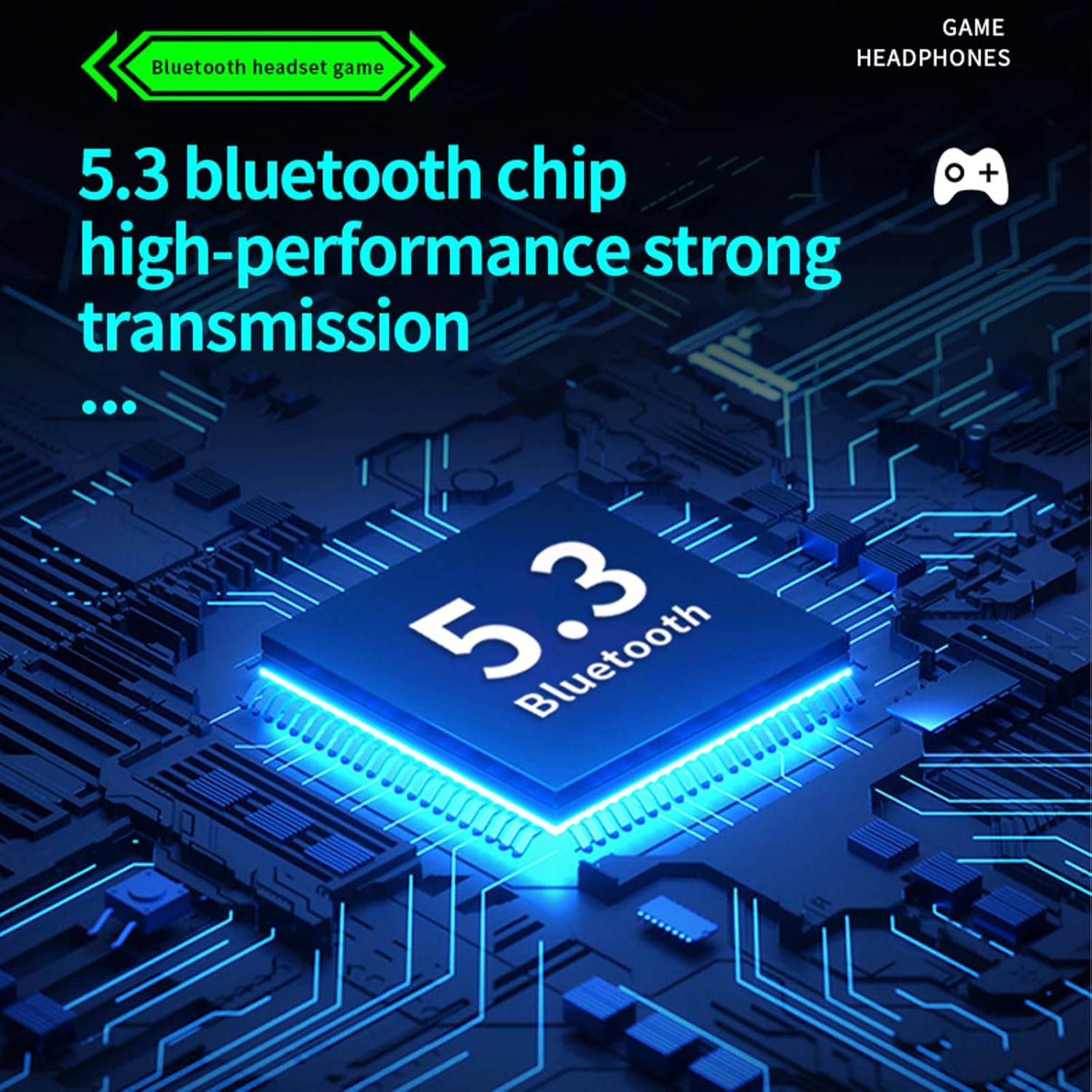 usdian wireless bluetooth headphones bluetooth 5 3 with breathing color light in ear headphones charging case digital led light ipx5 waterproof head