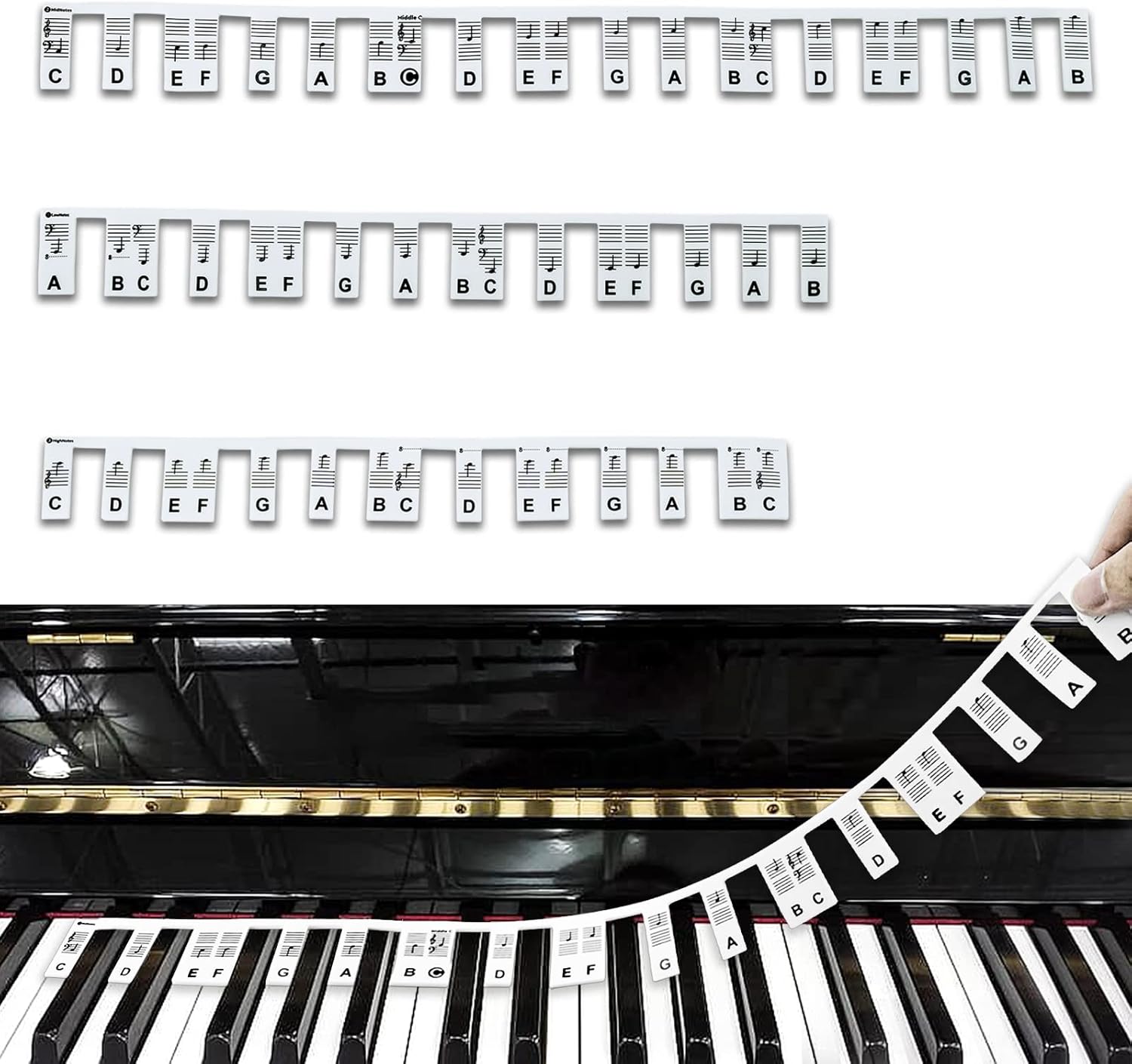 Piano Keyboard Stickers for Beginner, Removable Piano