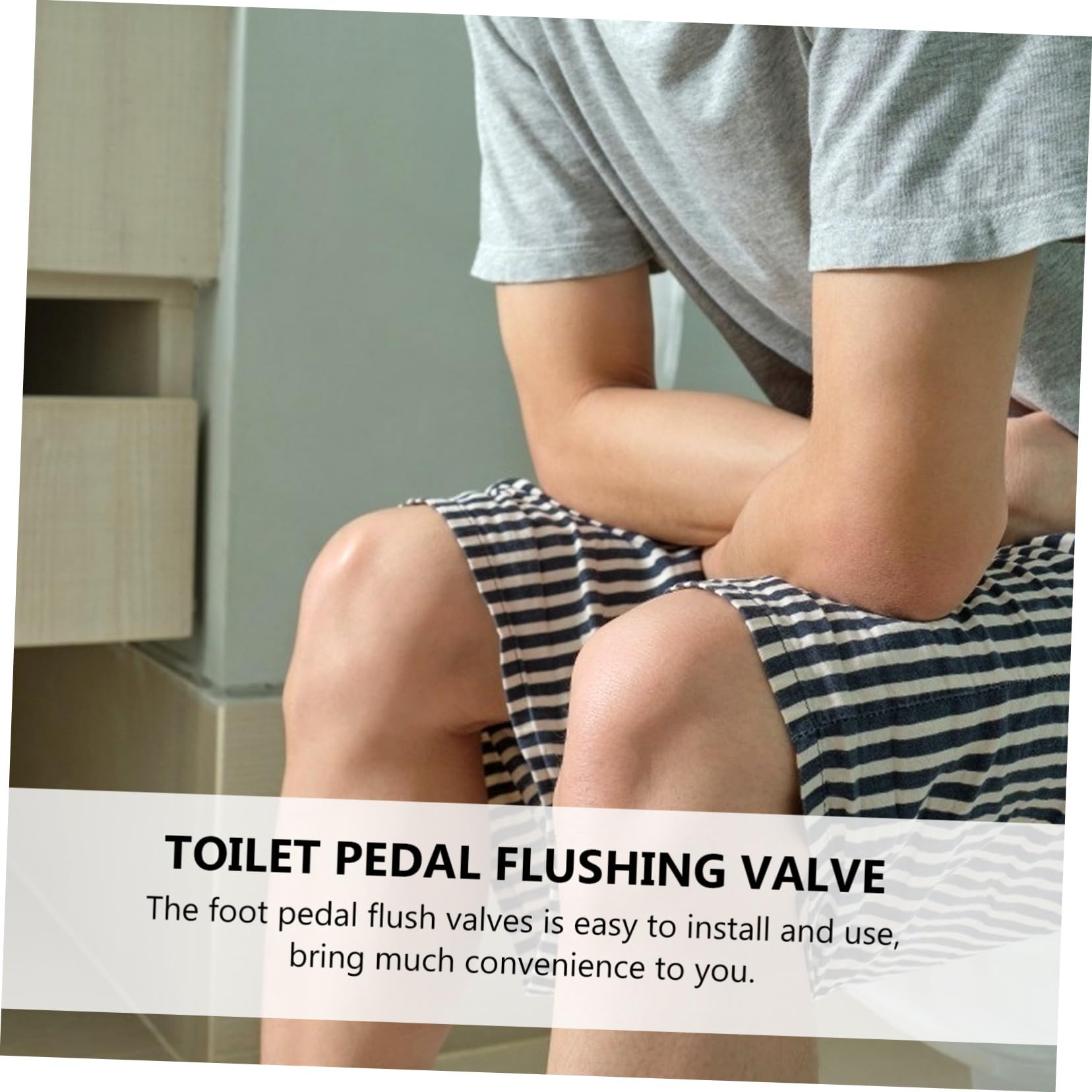 Fußpedal Spülwerkzeug aus Kupfer für Urinal, Badezimmerartikel Silber