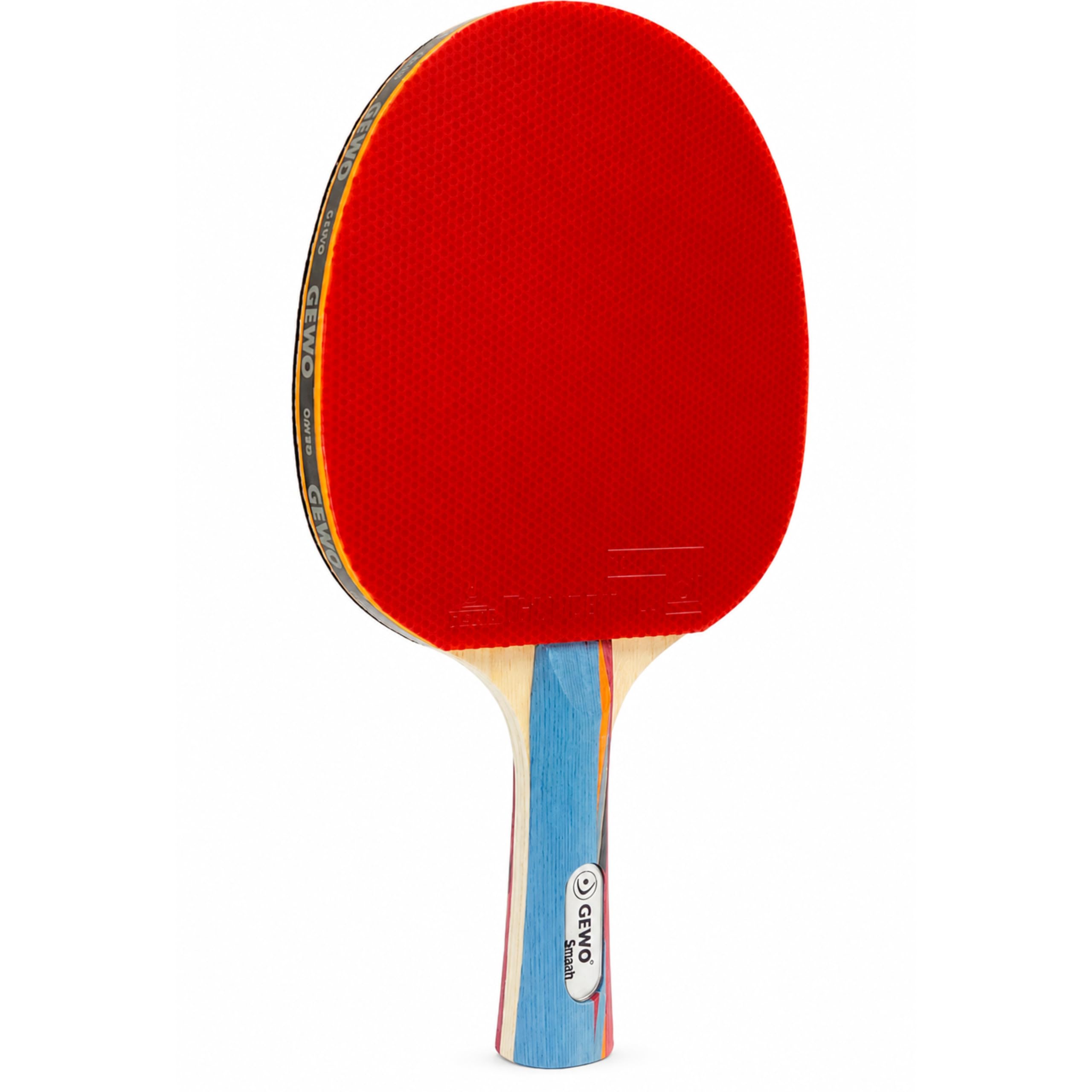 GEWO SMASH Tischtennisschläger - ITTF genehmigter Allroundschläger für Kinder, Wettkampf-Komplettschläger mit kontrolliertem Thunderball 2 Belag und hohen Rotationseigenschaften, konkav, 2,0mm Schwamm