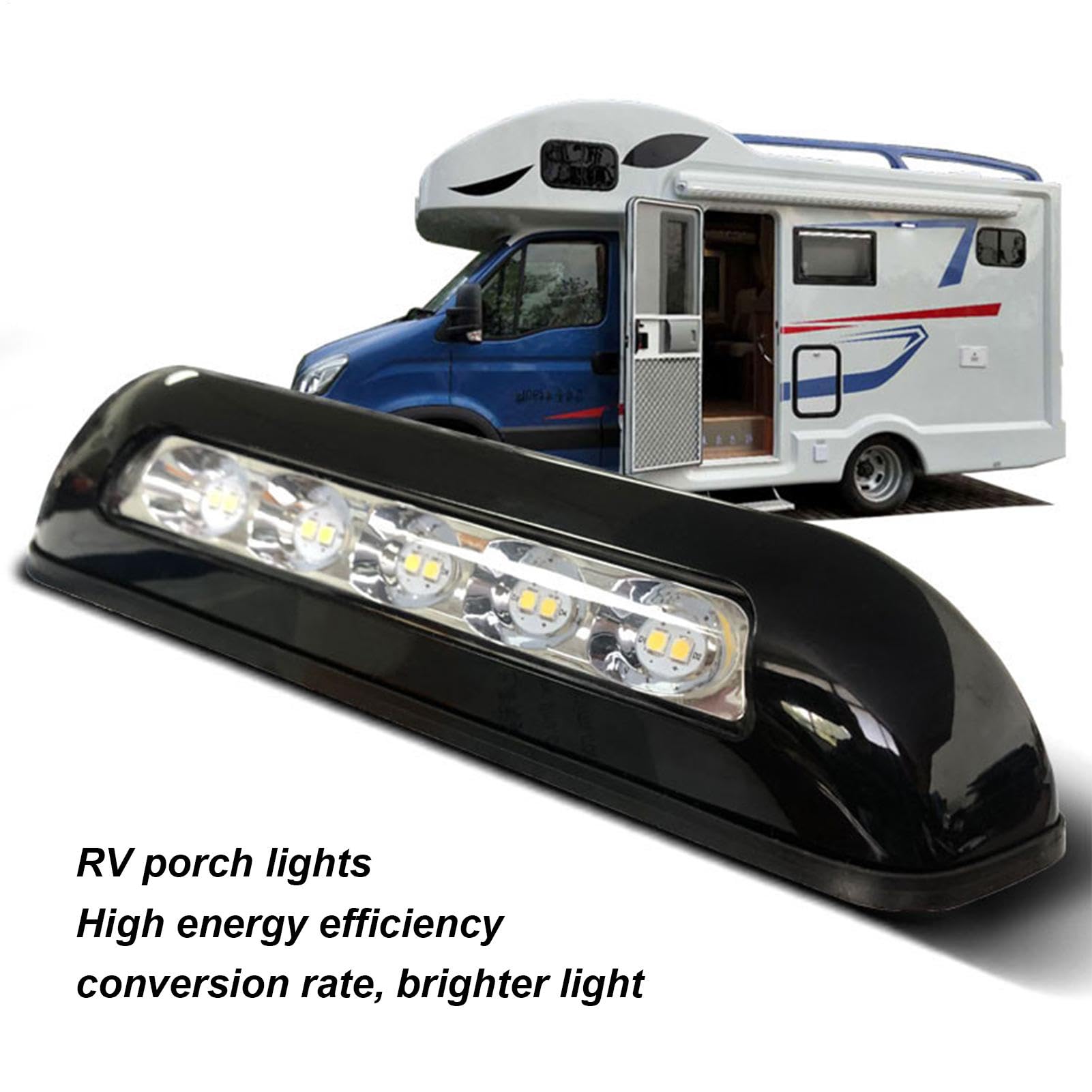 Luz LED para porche de RV, luces exteriores para RV - Focos impermeables para vehículos recreativos - Luz LED de repuesto para uso exterior, accesorios para vehículos recreativos para autocaravanas y