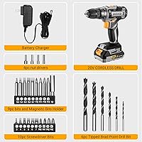Vista 7 de Taladro eléctrico inalámbrico: Deko Pro - Taladro inalámbrico de 20 V, juego de taladro eléctrico con batería y cargador