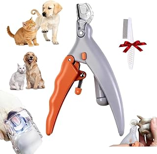 Nail Trimmer Picks, Preciseclip LED + Magnifying Glass Pet Nail Trimmer, PreciseClip Pet Toe Nail Trimmer for Cats & Dogs Quickly Curved Half-Moon Clippers Nails Grinder (1)