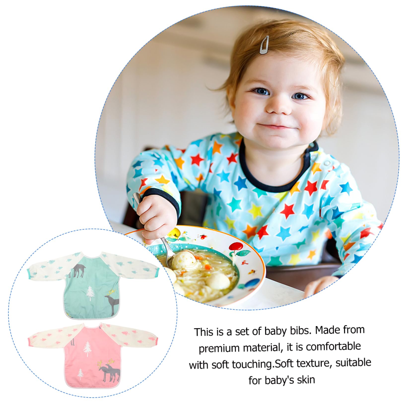 HEMOTON 4 Pezzi Di Grembiule Per Bambini Grembiule Per Bavaglini Bavaglino Per L'Alimentazione Del Bavaglino Da Pranzo Per Bambini Alla Moda