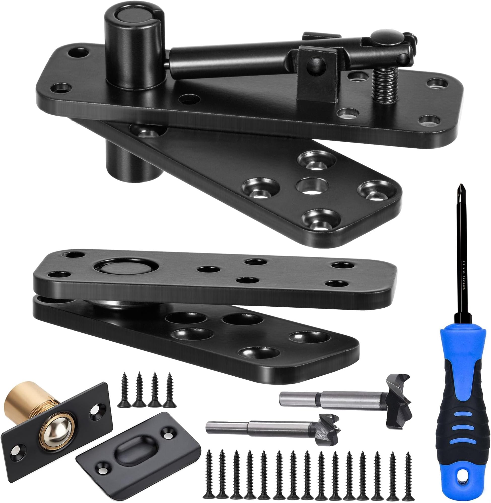 Hidden Door Hinge,570Lbs Load-Bearing Thickened Solid Stainless Steel - Heavy Duty 360° Swinging Pivot Hinge for Secret Doors, Bookcase, Murphy & Shelf Doors - Includes Hardware Kit