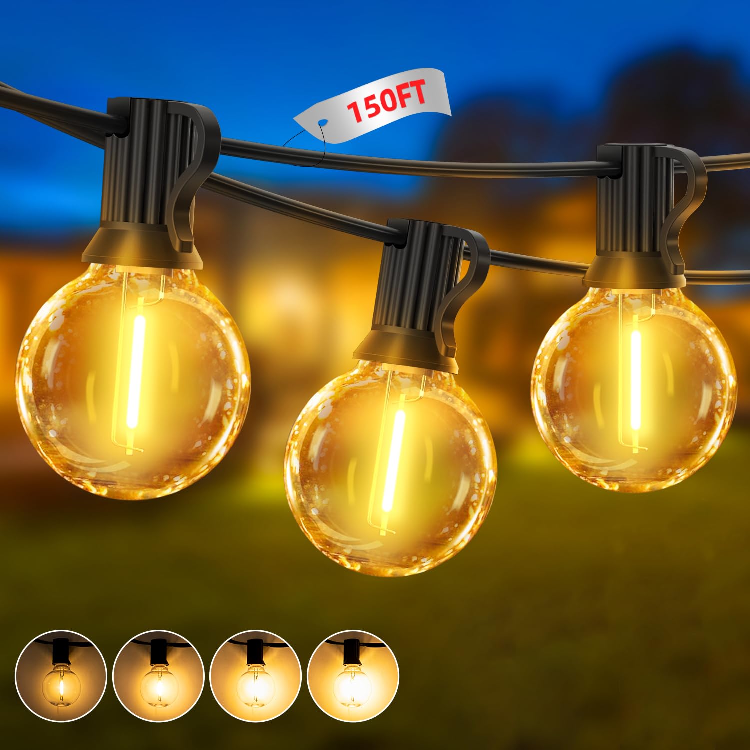 Esterno Luci da Giardino Catena 45m Esterni Giardino Catene G40 Lampadine Gazebo Balcone Lucine Catene Luminose Interno