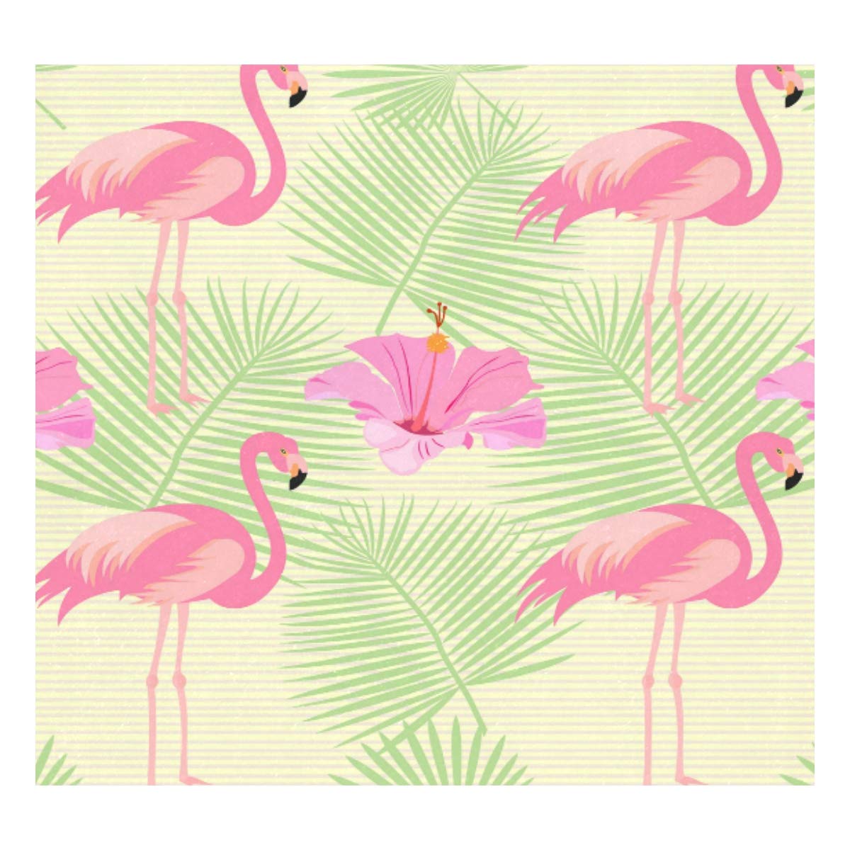 Taza de viaje aislada al vacío de acero inoxidable con doble pared a prueba de fugas, botella de taza con diseño de flamencos rosados y hibisco personalizado impreso en piel auténtica, 500 ml