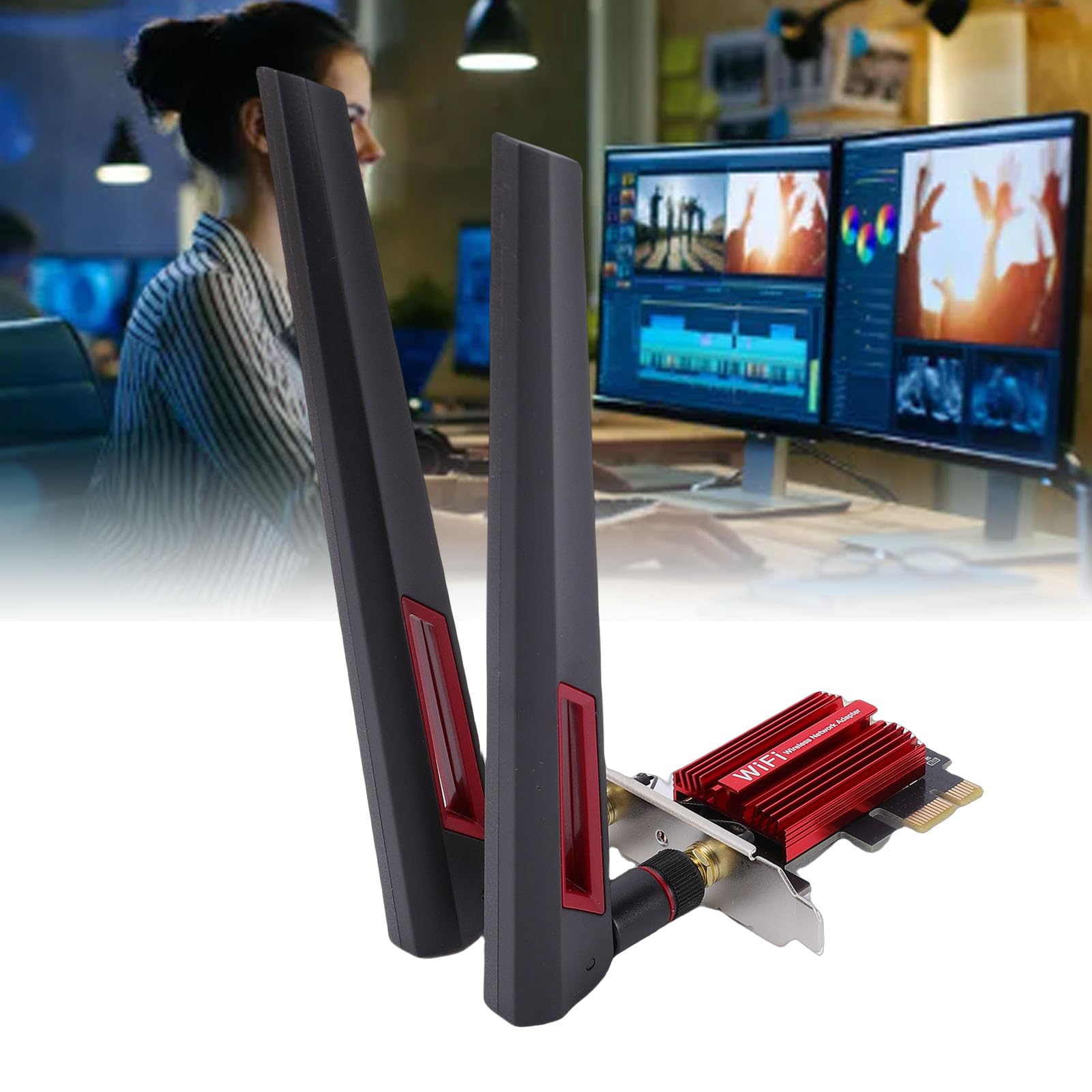 GOWENIC Scheda WiFi WiFi 7 PCIe, Scheda di Rete Tri-Band per PC Desktop con Bluetooth 5.4, Antenne 10dBi, Crittografia WPA4, per 10/11