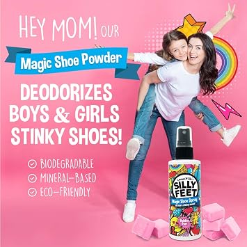 Foot and Shoe Deodorizer Spray, Extra-Strength Odor Eliminator for Smelly Shoes, Kids Feet, and Sweat, Bubble Gum Scent, Alternative to Powder for Odor Control