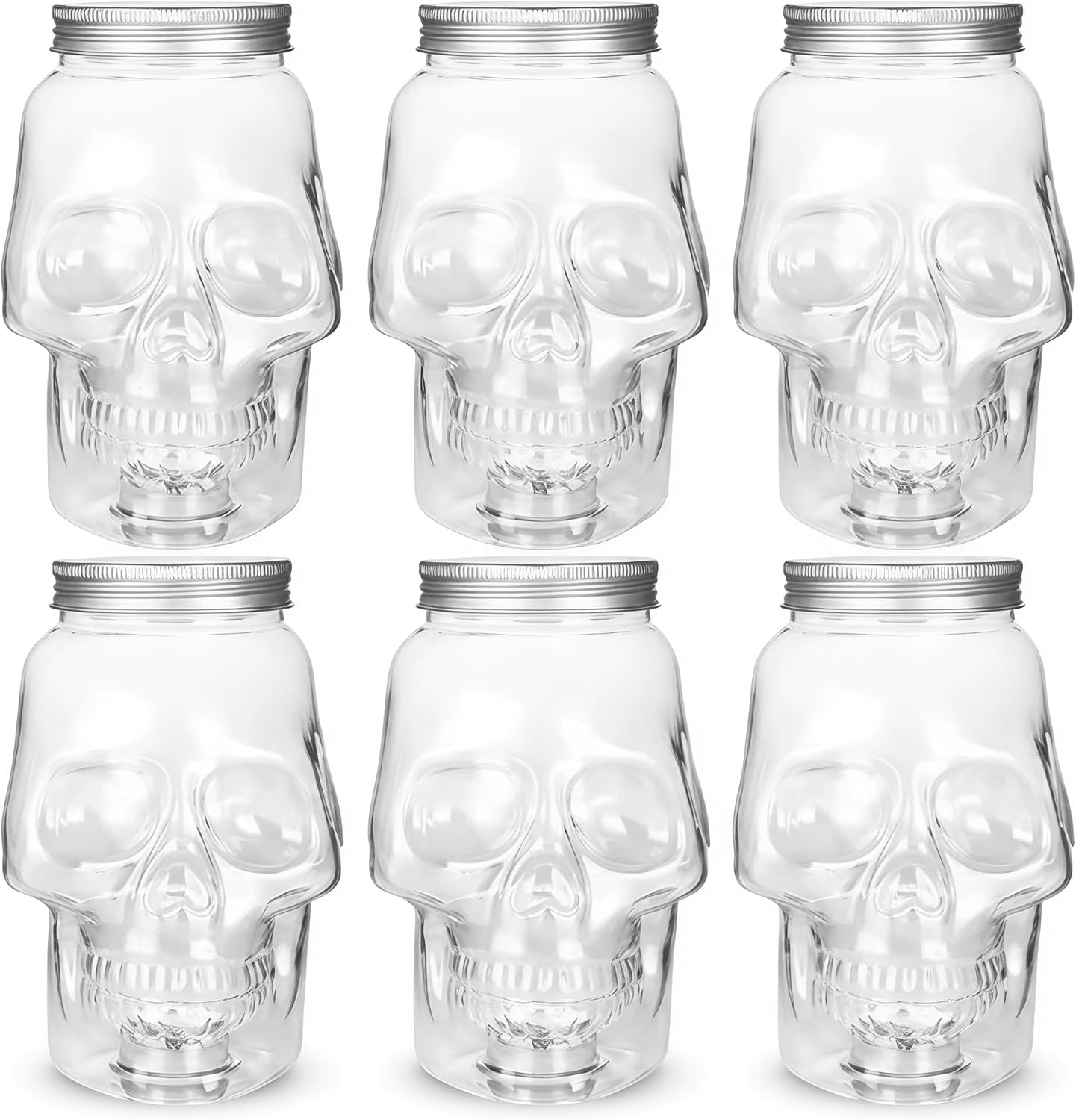 Food Jars & Canisters 6 Pack 12.5oz Plastic Skull