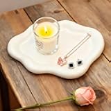 Ceramic White Jewelry Tray, Trinket Dish, Ring Dish, Room Funky Decor Aesthetic, Decorative Cloud Vanity Key Tray for Women, Ring Holder Dish, Cute Jewelry Plate Bowl Room Decor Aesthetic