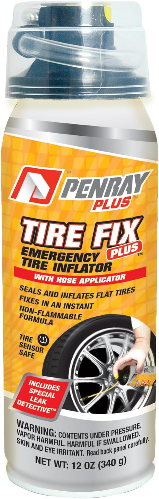 Penray 80860-6PK, Tire Fix Plus Emergency Tire Inflator - 12 oz - Case of 6