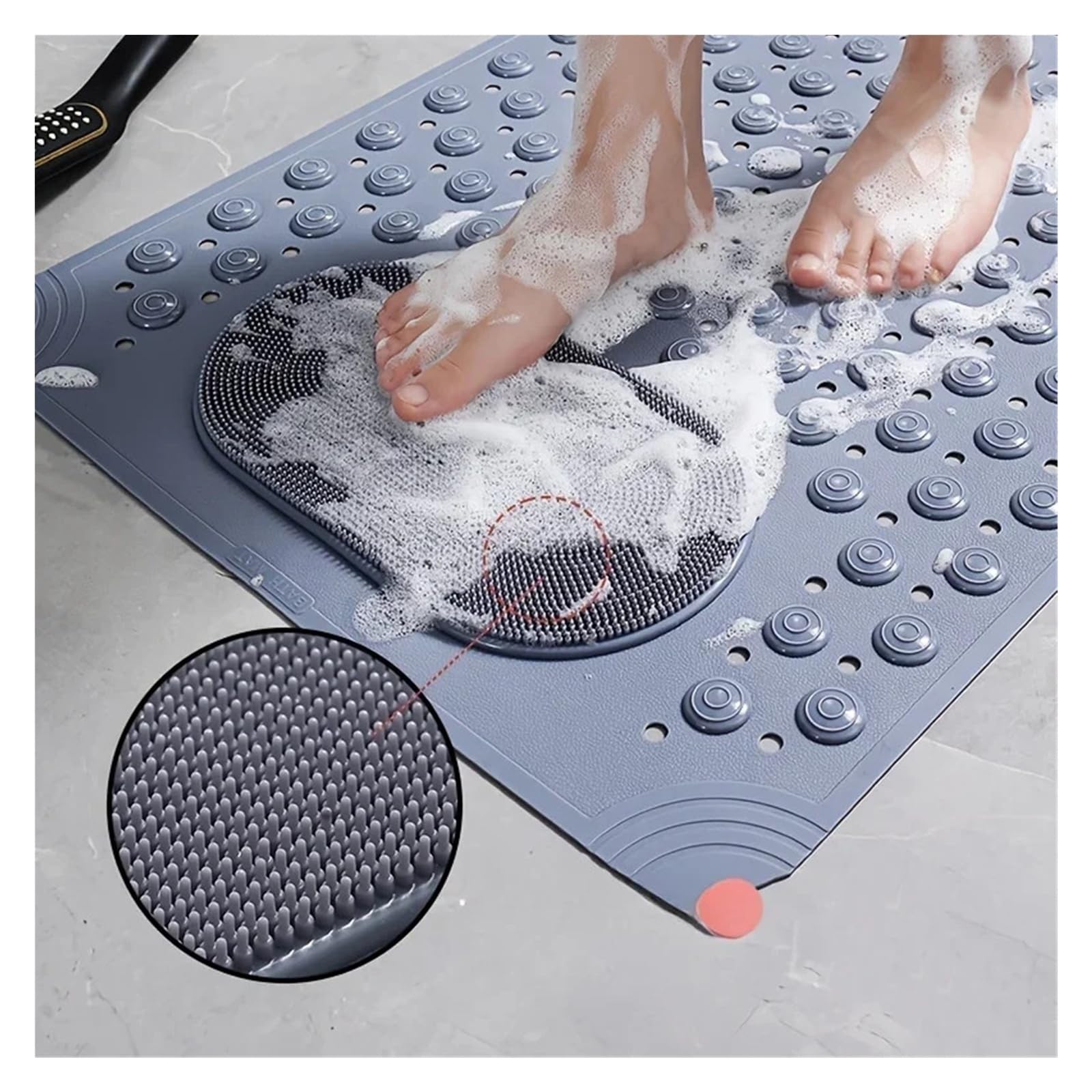 Tappeto Antiscivolo Vasca Tappetino da bagno antiscivolo massaggiante 38x69 cm azzurro(Color 1)
