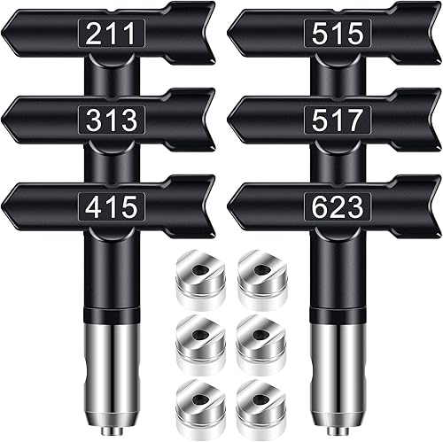 Puntas de pulverización, 6 puntas de rociador de pintura sin aire, puntas de pulverización reversibles para máquina pulverizadora de pintura sin