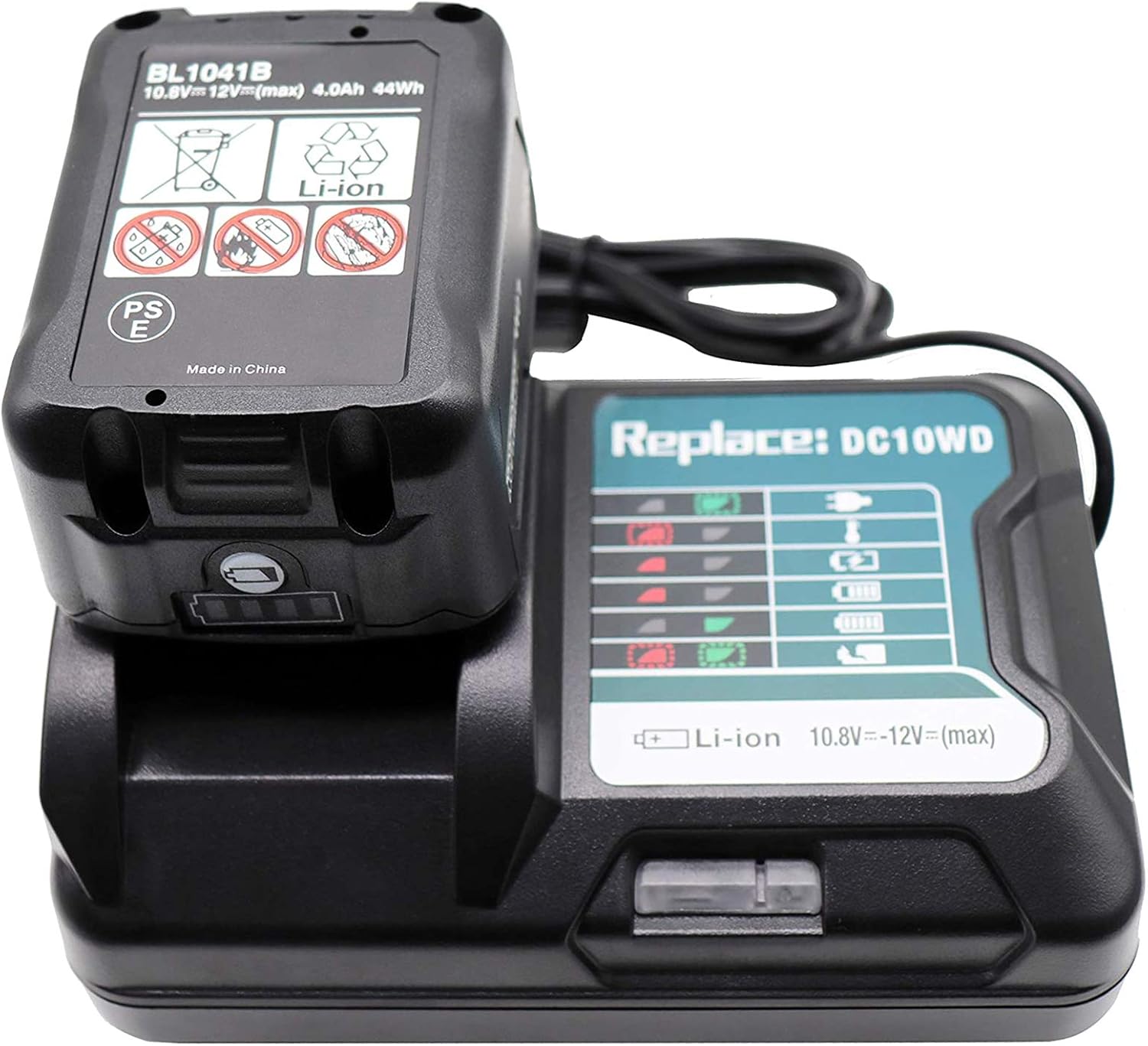 WeideBATT® 4.0Ah BL1016 BL1041B BL1040B Battery and 12V/10.8V DC10WD DC10SB Charger for 12V CXT Battery BL1015 BL1016, for Tools DF031D TD110D JR103D JR105D HP332D HP333D TM30D HSS01D