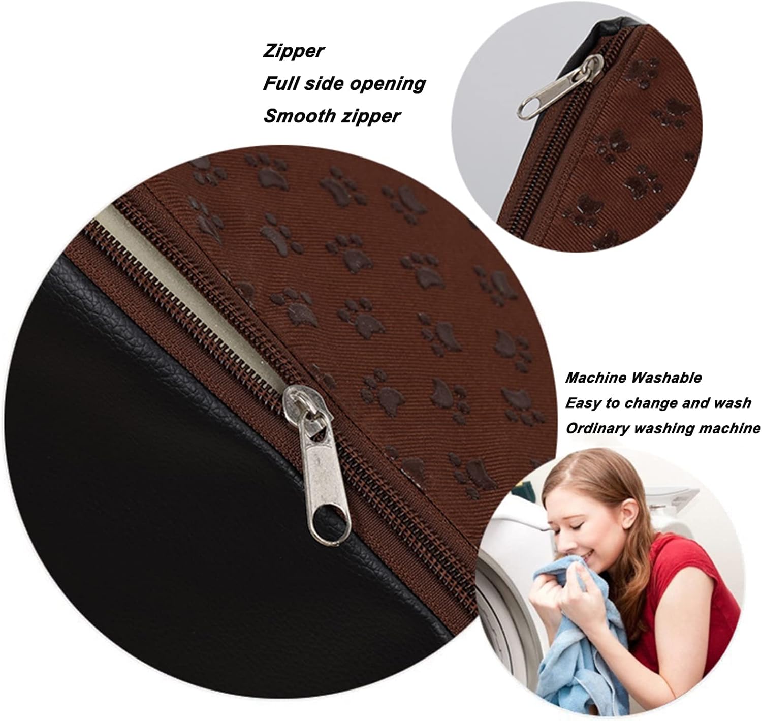 3 Tier Pet Foam Stairs, Extra Wide Deep Dog Ramp for Sofa, Soft Foam Dog Ladder with Washable Dog Stairs Cover for Older Injured Small Dogs Puppies Cats for High Bed