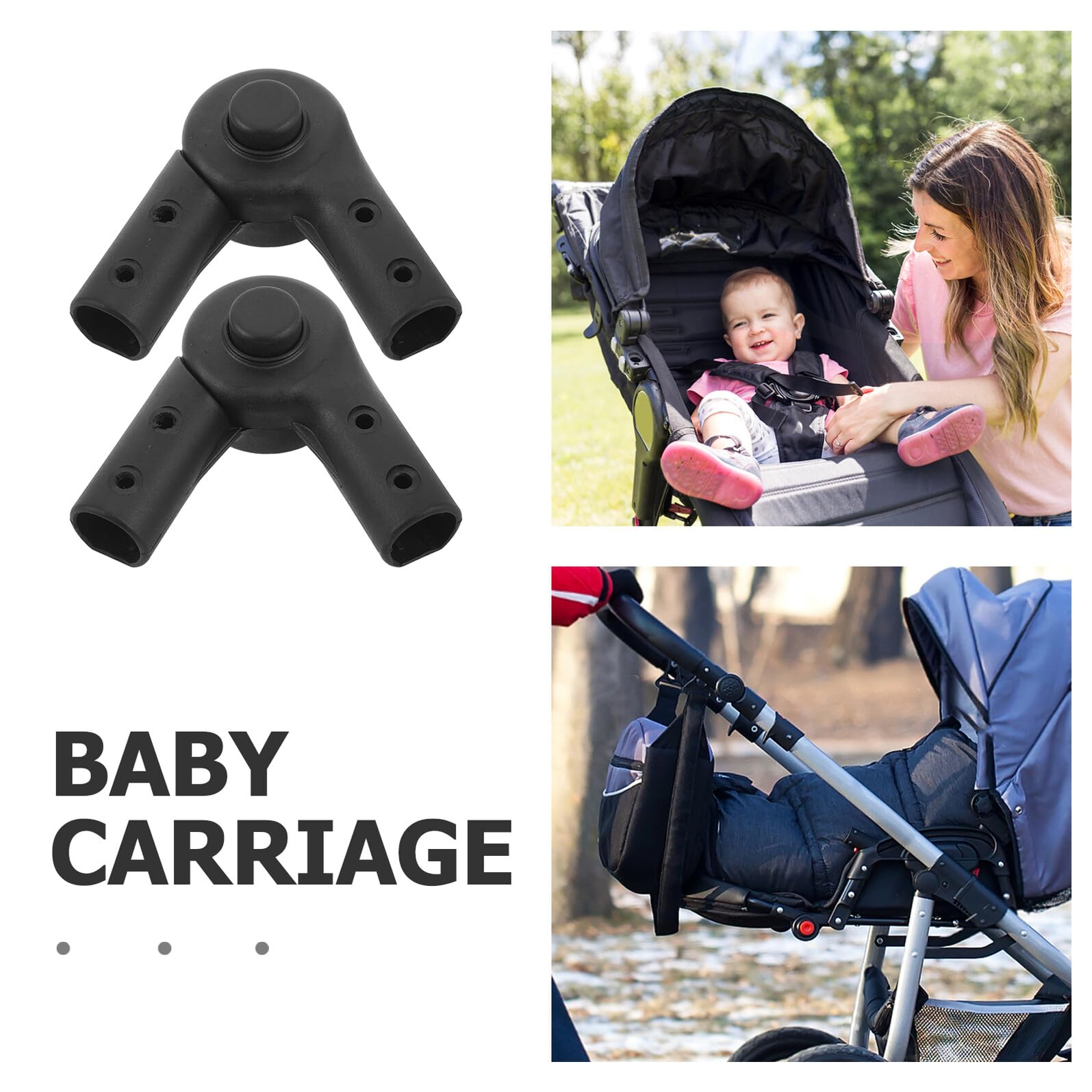 2 Satz Kinderwagen Verbindungsstück aus Kunststoff Leicht und Flexibel Verstellbar Passend für 22mm Rohre für Ausflüge im Park und Einkaufszentren