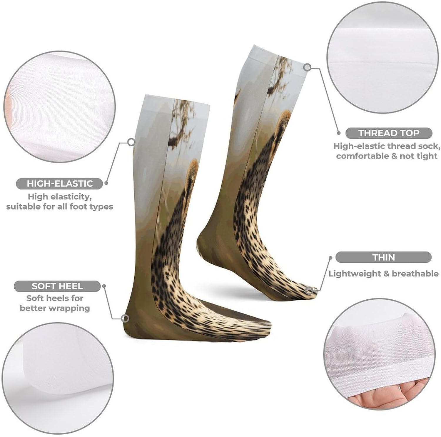 Wild Animal Leopard Women High Waist Fishnet Stockings Stretch Mesh Pantyhose Sexy Trendy Legwear for Daily Wear