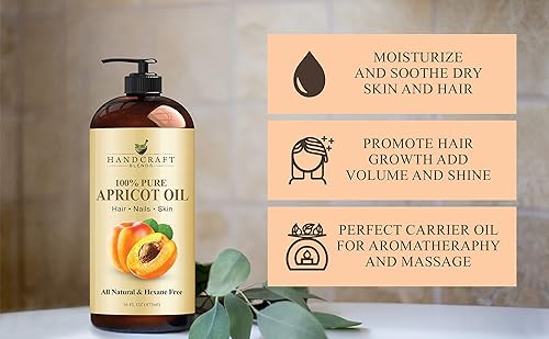 Miniatura 7 de Handcraft Blends Aceite de ricino y albaricoque | Para el crecimiento del cabello, pestañas y cejas – Aceites portadores y aceites corporales 100%