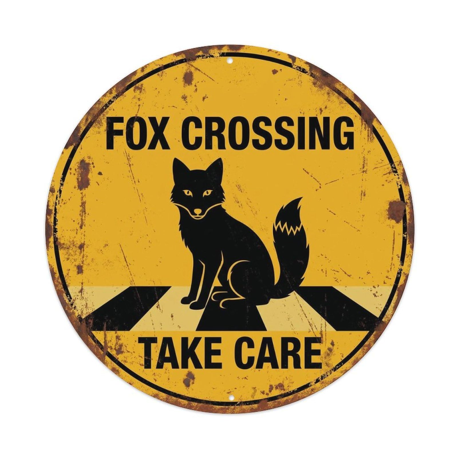 Fox Crossing Take Care Heritage Metal Tin Sign