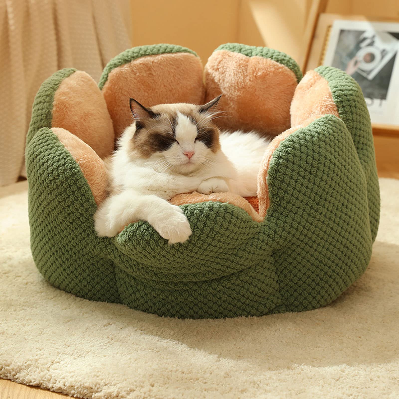 ANTOLE Cat Bed for Indoor Cat,Small Round Puppy Bed,Cave Bed House for Cats,Puppy Kitten or Small Pets,Diameter 40CM suitable for pets Under 2.5KG
