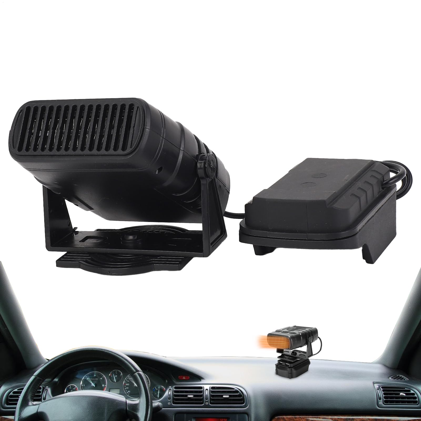 Chauffage portable pour voiture avec inclinaison réglable à 90 degrés pour habitacle et bureau