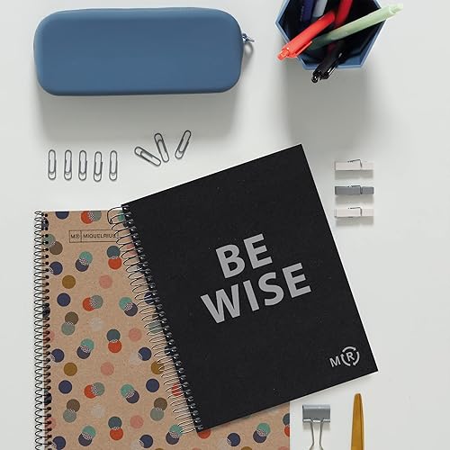 Miniatura 8 de Miquelrius - Be Eco - Cuaderno A5, 80 hojas, 3.17 ozm, 0.197 x 0.197 in, cuadrícula, 1 tira de color, tapa dura, mensajes antracita