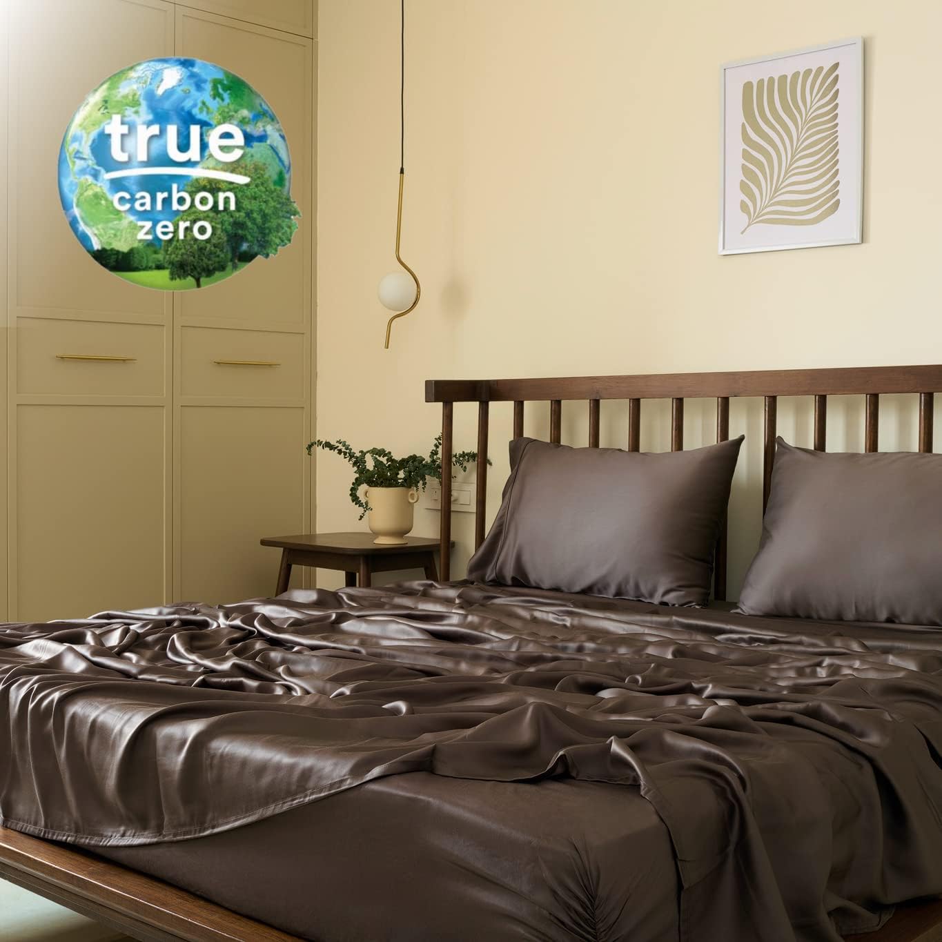 Weddingly Certified 100% Tencel Lyocell Sheets|4 piece set|Sateen Weave|True Carbon Zero|Gentle to skin|Genuity tags included|Natural sheen|Body temp regulation|Austrian Eucalyptus(Twin,Charcoal Gray)