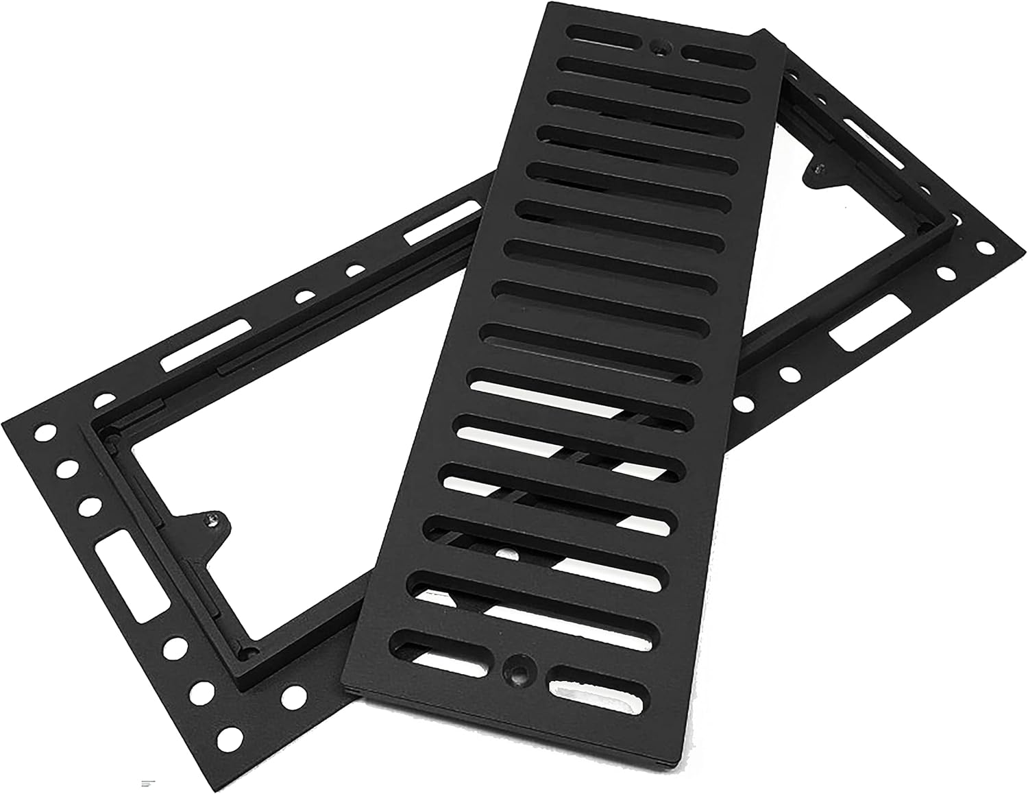 Original Ventique Forest Flush Mount Metal Floor Vent (4x10, Midnight Black)