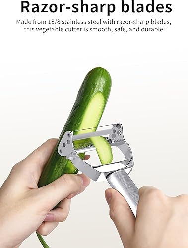 Miniatura 6 de GloTika Juego de pelador de maíz para verduras, cortador de acero inoxidable para zanahoria, papa, verduras, trilladora de maíz