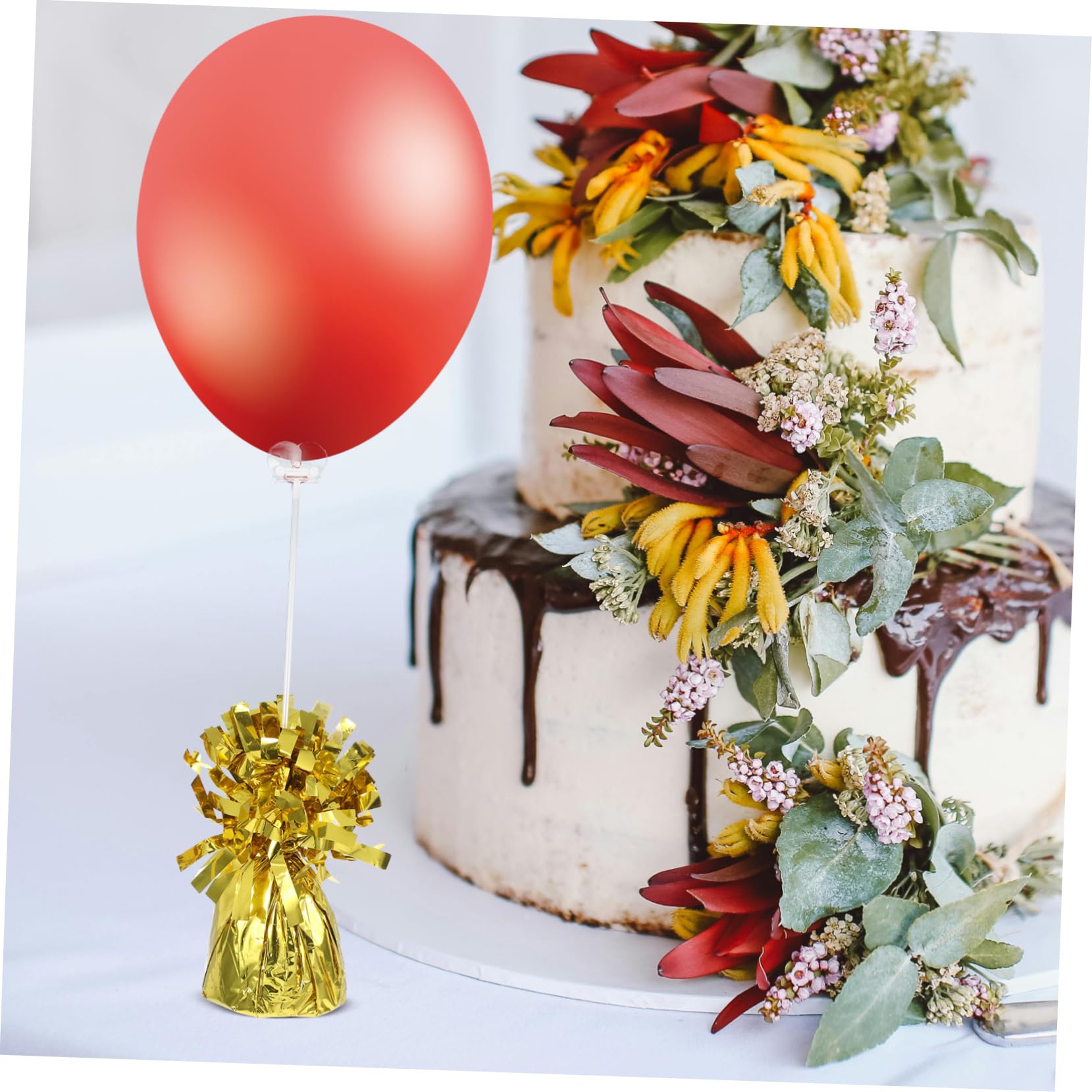 MAGICLULU 6 Ballonbeschwerer in Gold 6stücke aus Pvc und Zement für Ballongewicht Anhänger bei Hochzeit Jubiläum und Themenpartys