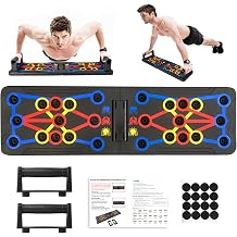 Push Up Board Fitness, Multi-Functional Pushup Training Board with Handles, Foldable Floor Chest Muscle Exercise Fitness Equipment Burn Fat Push Up Bar for Strength Training, Chest, Arms & Core